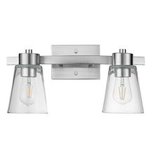 Load image into Gallery viewer, Prominence Home Fairendale 2 Light Brushed Nickel Bathroom Vanity Light with Clear Glass
