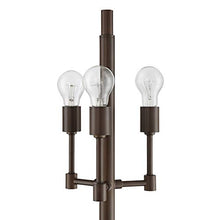 Load image into Gallery viewer, Terrence Rustic Farmhouse Floor Lamp Oil Rubbed Bronze Faux Wood Wire Cage Oatmeal Fabric Drum Double Shade for Living Room Reading Bedroom Office - Franklin Iron Works
