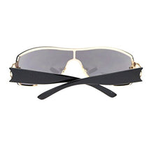 Load image into Gallery viewer, Womens Elegant Rimless Shield Warp Luxury Designer Sunglasses Gold Black

