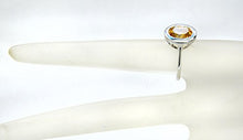 Load image into Gallery viewer, RB Gems Sterling Silver 925 Ring Genuine Gemstone Oval 10x8 mm with Rhodium-Plated Finish, Bezel-Setting (8, Citrine)
