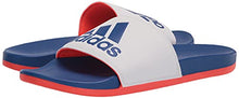 Load image into Gallery viewer, adidas Men's Adilette Comfort Slides Sandal, White/Team Royal Blue/Solar Red, 6
