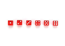 Load image into Gallery viewer, Harbor Loot Red Dice Shaker Cup Complete with Matching Dice Set of Six Red Translucent Dice
