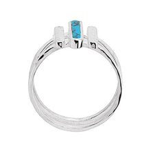 Load image into Gallery viewer, Silpada 'Strait To It' Compressed Turquoise Three-Bar Ring in Sterling Silver, Size 6, Size 6
