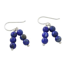 Load image into Gallery viewer, NOVICA Lapis Lazuli .925 Sterling Silver Beaded Earrings, Midnight Mood'
