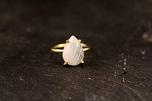 Load image into Gallery viewer, Rainbow Moonstone Pear Teardrop Ring in Sterling Silver, Gold Filled or Rose gold Filled
