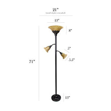 Load image into Gallery viewer, Elegant Designs LF2002-RBZ 3 Light Floor Lamp with Scalloped Glass Shades, 3.9, Restoration Bronze/Champagne
