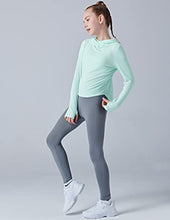 Load image into Gallery viewer, 3 Pack Youth Girls Hoodies Long Sleeve Shirt Lightweight Dry Fit Athletic Pullover Tops with Thumbholes (Set 1, Large)
