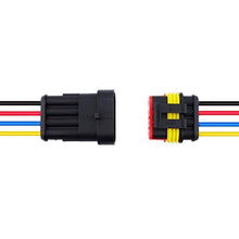 Load image into Gallery viewer, MUYI 5 Sets 18AWG Waterproof Electrical Connectors Kit 1.5mm Series Terminal and Rubber Seal with 10cm Wire Weatherpack Connectors (4 pin)

