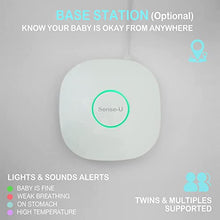 Load image into Gallery viewer, Sense-U Baby Breathing Monitor - Tracks Baby's Breathing Movement, Temperature, Rollover and Sleeping Position for Baby Safety with Audio Alarm on Smartphones, Pink
