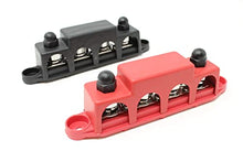 Load image into Gallery viewer, 4 Post Power Distribution Block Bus Bar Pair with Cover - Made in The USA - 250 Amp Rating - Marine, Automotive, and Solar Wiring (3/8)
