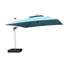 Load image into Gallery viewer, PURPLE LEAF 12 Feet Double Top Deluxe Square Patio Umbrella Offset Hanging Umbrella Cantilever Umbrella Outdoor Market Umbrella Garden Umbrella, Turquoise Blue
