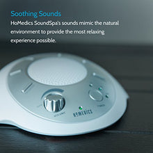 Load image into Gallery viewer, White Noise Sound Machine | Portable Sleep Therapy for Home , Office , Baby &amp; Travel | 6 Relaxing &amp; Soothing Nature Sounds , Battery or Adapter Charging Options , Auto-Off Timer | HoMedics Sound Spa
