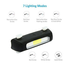 Load image into Gallery viewer, Thorfire Bike Lights Ultra Bright Cycling Lights USB Rechargeable Bicycle Tail Light Red/Blue/White 7 Light Modes, High Intensity Rear LED Fits On Any Road Bikes, Helmets for Optimum Cycling Safety
