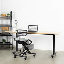 Load image into Gallery viewer, DRAGONN (by VIVO) Ergonomic Kneeling Chair with Back Support, Adjustable Stool for Home and Office with Angled Seat for Better Posture - Thick Comfortable Cushions, Gray (DN-CH-K02G)
