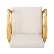 Load image into Gallery viewer, Christopher Knight Home Isaac Mid Century Modern Fabric Arm Chair, Ivory, Walnut
