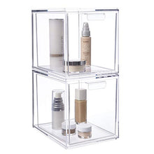 Load image into Gallery viewer, STORi Audrey Stackable Cosmetic Organizer Drawers 6-3/4" Tall | set of 2 Clear
