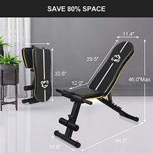 Load image into Gallery viewer, Yueetc Workout Bench, Heavy Duty Stands 400LBS Weight Bench Adjustable Double Enhanced Backrest/Seat for Home Gym Strength Dumbbell Training Utility Bench Full Body Workout Press Bench - Black
