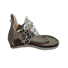 Load image into Gallery viewer, Gladiator Sandals for Women Girls Retro Bohemian Thong Sandals Roman Beach Shoes Back Zip Flats Heel Clip-Toe Shoes Leopard Gladiator Sandal Cows Open Toe Shoes Summer Casual Flat Shoes*
