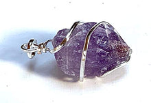 Load image into Gallery viewer, Natural Raw healing Crystals Pendant Chakra healing Gemstone Necklace Calming Love Friendship Life Force Psychic Power Stones (Amethyst)
