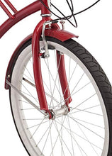 Load image into Gallery viewer, Schwinn Sanctuary 7 Comfort Cruiser Bike, Featuring Retro-Styled 18-Inch/Medium Steel Step-Over Frame and 7-Speed Drivetrain with Front and Rear Fenders, Rear Rack, and 26-Inch Wheels, Red
