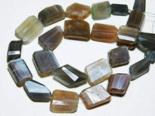 Load image into Gallery viewer, BEADS GEMSTONE Chocolate Multi Moonstone Faceted Flat Nuggets- 8 Inch Long Strand -Stones measure- 11-18mm Code-HIGH-7603
