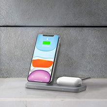 Load image into Gallery viewer, iOttie iON Wireless Duo 10W Stand + 10W Pad Qi-Certified Charger Compatible with iPhone and Samsung Galaxy | Includes Power Cable &amp; Adapter | Light Grey
