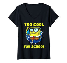 Load image into Gallery viewer, Mademark x SpongeBob SquarePants - Womens SpongeBob Too Cool For School Wearing Glasses for Boys Girls V-Neck T-Shirt
