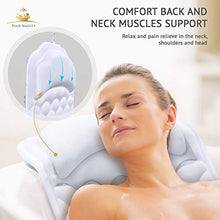 Load image into Gallery viewer, Premium Bathtub Pillow, Soft And Durable [10 Anti-Slip Suction Cups] Extra Cushioned Design Cradle Neck, Head And Shoulders Support, Dry Fabric Provides Cooling Effect | Free Machine Washable Bag
