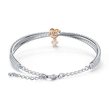 Load image into Gallery viewer, SWAROVSKI Women's Lifelong Heart Bangle, White, Mixed metal finish

