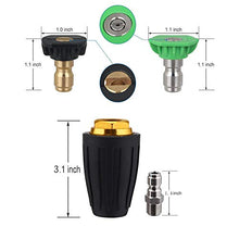 Load image into Gallery viewer, Bopopo 4000PSI Pressure Washer Turbo Nozzle Spray Tip 360° Rotating 1/4'' Quick Connect with 7 Spray Nozzle Tips Kit Multiple Degrees(0, 15, 25, 40 Degrees,Rinse1,Soap2) 4.0 GPM 4.0 Orifice.
