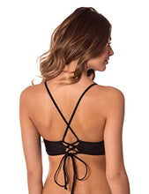 Load image into Gallery viewer, RELLECIGA Women's Strappy Longline Triangle Bikini Top (Small, Fuchsia)
