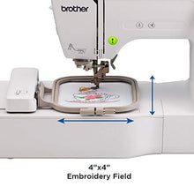 Load image into Gallery viewer, Brother PE535 Embroidery Machine, 80 Built-in Designs, 4" x 4" Hoop Area, Large 3.2" LCD Touchscreen, USB Port, 9 Font Styles
