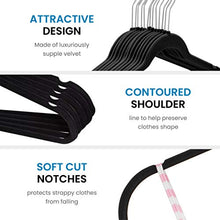 Load image into Gallery viewer, Zober Non-Slip Velvet Hangers - Suit Hangers (50-pack) Ultra Thin Space Saving 360 Degree Swivel Hook Strong and Durable Clothes Hangers Hold Up-To 10 Lbs, for Coats, Jackets, Pants, &amp; Dress Clothes

