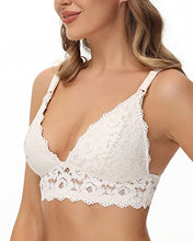 Load image into Gallery viewer, HOFISH Women's Maternity Bra for Breastfeeding Lace Nursing Bras Comfy for Pregnancy White L
