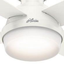 Load image into Gallery viewer, Hunter Dempsey Indoor Low Profile Ceiling Fan with LED Light and Remote Control, 44", White
