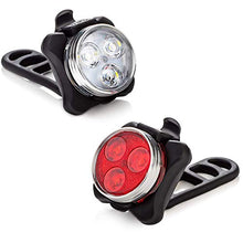 Load image into Gallery viewer, Vont 'Pyro' Bike Light Set, USB Rechargeable, Super Bright Bicycle Light, Bike Lights Front and Back, Bike Headlight, 2X Longer Battery Life, Waterproof, 4 Modes (2 Cables, 4 Straps)
