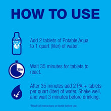 Load image into Gallery viewer, Potable Aqua Water Purification Tablets With PA Plus - Two 50 count Bottles
