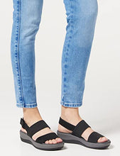 Load image into Gallery viewer, Clarks womens Arla Jacory Wedge Sandal, Black Solid, 8 US

