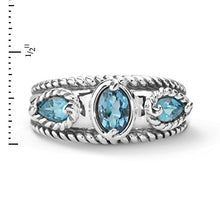 Load image into Gallery viewer, Carolyn Pollack Sterling Silver London Blue Topaz Band Ring,  size 5
