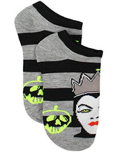 Load image into Gallery viewer, Disney Villains Teen Womens 6 pack Socks (Shoe: 4-10 (Sock: 9-11), Villains Black/Multi)
