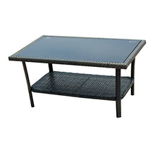 Load image into Gallery viewer, IDS Home 4 Piece Brown Pattio Furniture Wicker Conversation Set, Loveseat &amp; 2 Cushion Chairs, Glass Coffee Table for Garden Lawn Poolside Backyard
