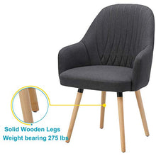 Load image into Gallery viewer, NOVIGO Upholstered Accent Chair with Wooden Leg and Seat Cushion for Modern Guest Reception Living Bed Room Dorm Home Office
