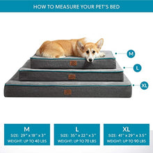 Load image into Gallery viewer, Bedsure Large Orthopedic Dog Bed for Large Dogs - Memory Foam Waterproof Dog Bed for Crate with Removable Washable Cover and Nonskid Bottom - Plush Flannel Fleece Top Pet Bed, Grey
