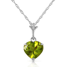 Load image into Gallery viewer, Galaxy Gold 14k14 White Gold Heart-Shaped Natural Peridot Pendant Necklace
