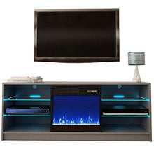 Load image into Gallery viewer, Meble Furniture Manhattan Electric Fireplace Modern 58" TV Stand
