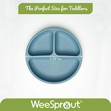 Load image into Gallery viewer, WeeSprout Suction Plates with Lids for Babies &amp; Toddlers | 100% Silicone | Plates Stay Put with Suction Feature | Divided Design | Microwave &amp; Dishwasher Safe | 3 Pack
