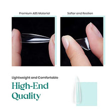 Load image into Gallery viewer, Beetles Medium Stiletto False Nails Tips 500Pcs ＆Nail Glue 3 pcs Clear Artificial False Nails Need Nail Glues for Acrylic Nail/Dip Powder Nails/Poly Nail Extension Gel Nail Art DIY Home
