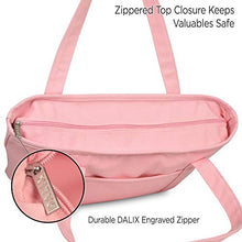 Load image into Gallery viewer, DALIX 20" Solid Color Cotton Canvas Shopping Tote Bag in Light Pink
