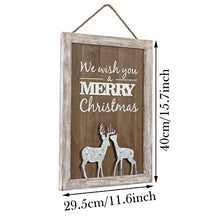 Load image into Gallery viewer, Valery Madelyn 16x12 inch Merry Christmas Wood Signs,Household Rustic Wooden Plaques,Decorative Hanging Wooden Sign Wall&amp;Door Decor Art for Holiday Decoration
