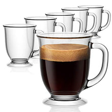 Load image into Gallery viewer, Glass Coffee Mugs Set of 6, Vivimee Clear Coffee Mug 15 Oz, Large Glass Mugs With Handles for Hot Beverages, Clear Mugs for Tea, Cappuccino, Latte, Espresso Coffee, Juice, Glass Coffee Cups
